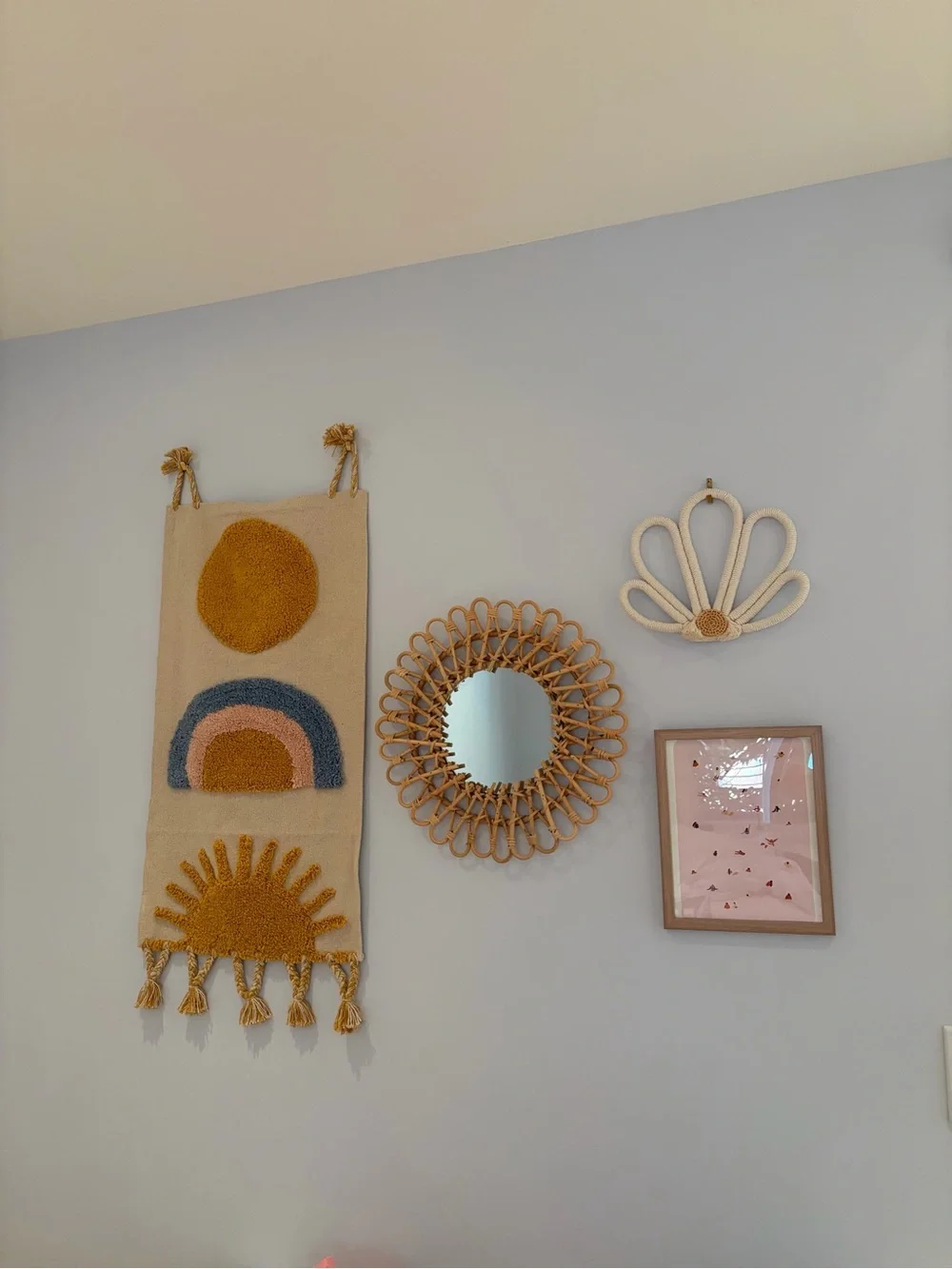 Round Sun Rattan Lightweight Mirror: 16” x 16”